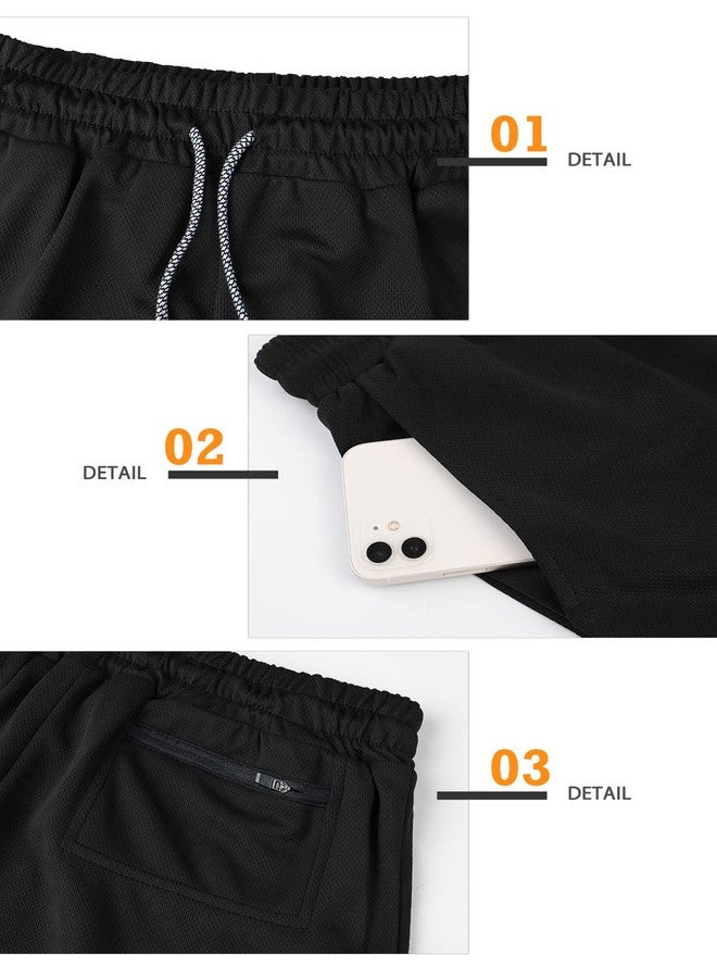 Surenow شورت رياضي رجالي من Surenow، سريع الجفاف، مناسب للتمارين الرياضية، تصميم 2 في 1، طول 5 بوصات، مزود بجيب للهاتف، متوفر باللونين الأسود والأخضر الفاتح. - Image 4